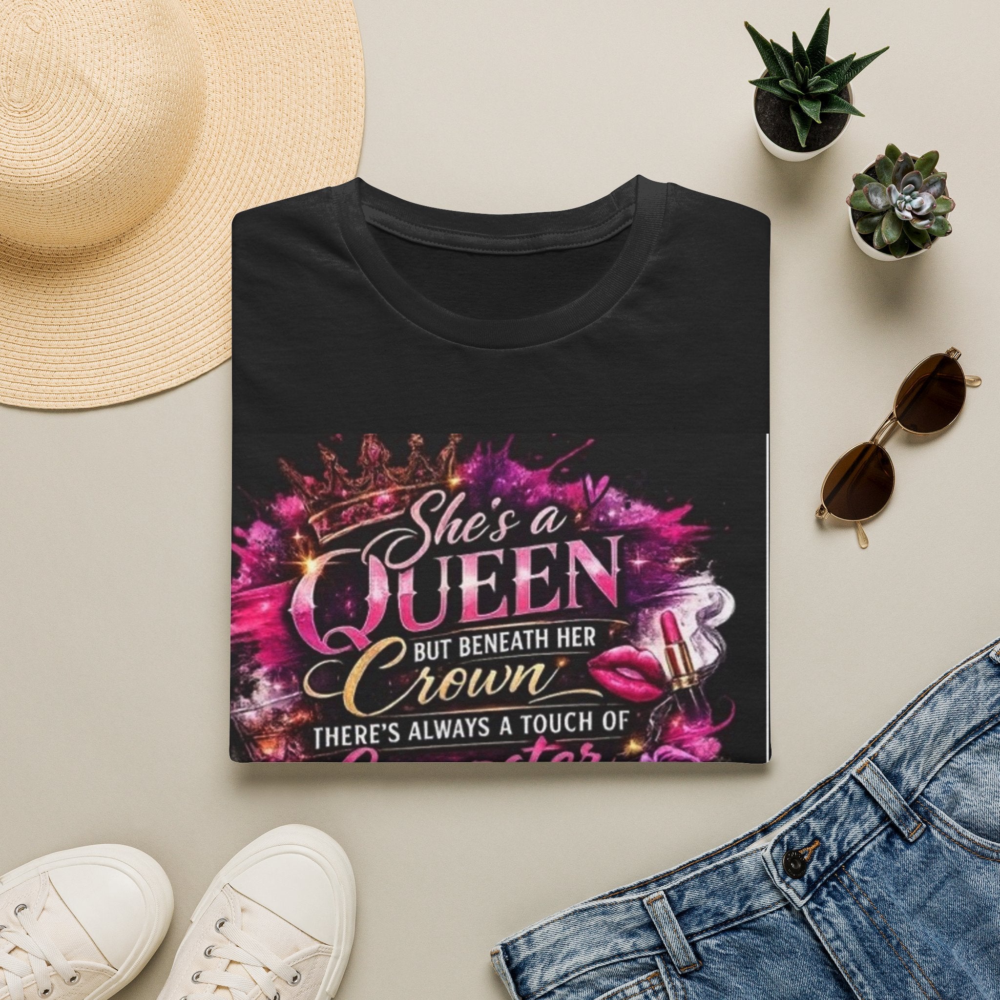 Queen Crown Graphic T-Shirt — "She’s a Queen...There’s Always a Touch of Gangster"