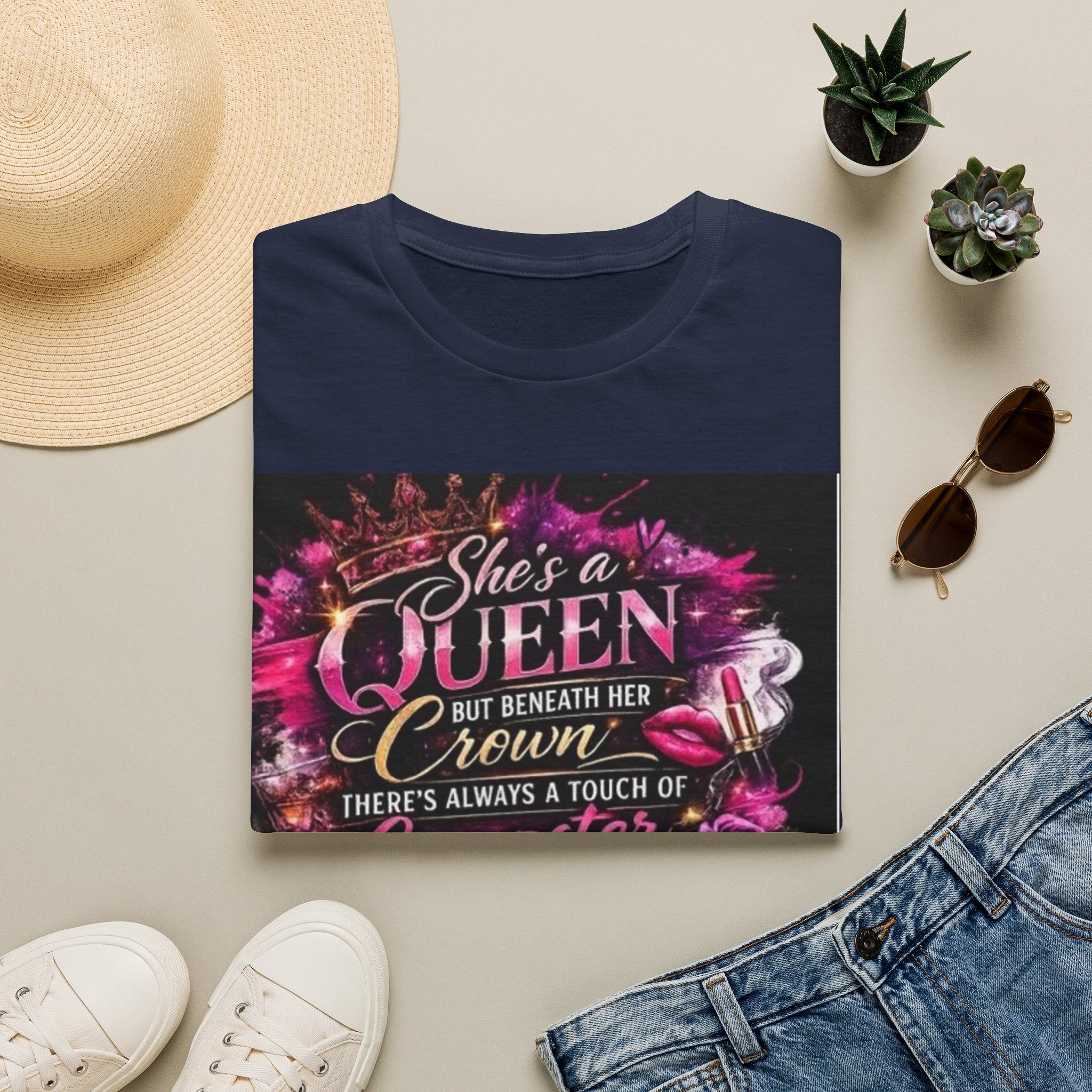 Queen Crown Graphic T-Shirt — "She’s a Queen...There’s Always a Touch of Gangster"