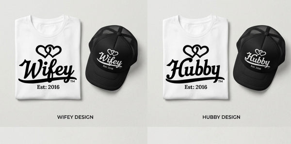 Wifey & Hubby Matching Couple Apparel Set