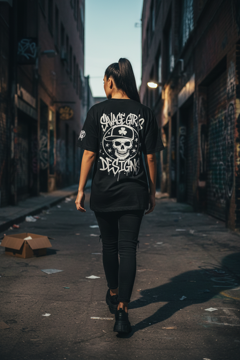 Savage Girls Designs Skull Graphic Tee