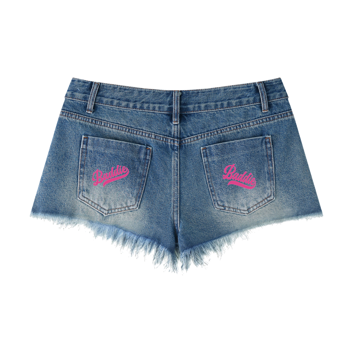 Baddie Women's Vintage Wash Raw Hem Denim Shorts
